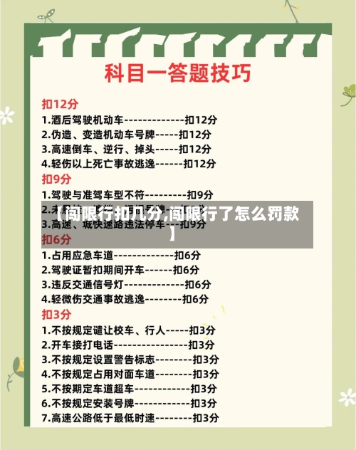 【闯限行扣几分,闯限行了怎么罚款】-第3张图片