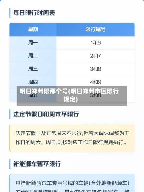 明日郑州限那个号(明日郑州市区限行规定)-第2张图片