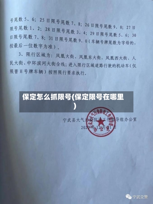 保定怎么抓限号(保定限号在哪里)