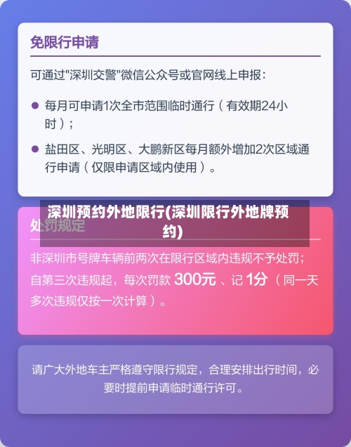 深圳预约外地限行(深圳限行外地牌预约)