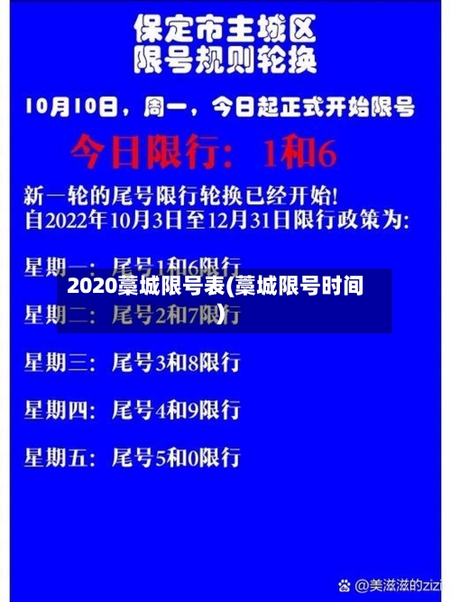 2020藁城限号表(藁城限号时间)-第3张图片