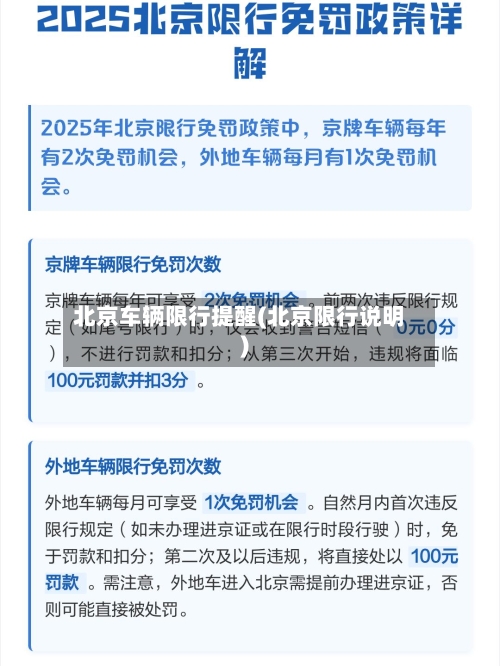北京车辆限行提醒(北京限行说明)-第2张图片