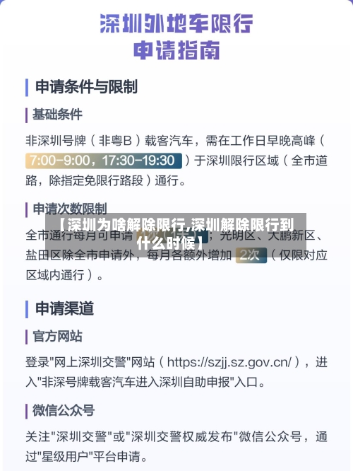【深圳为啥解除限行,深圳解除限行到什么时候】