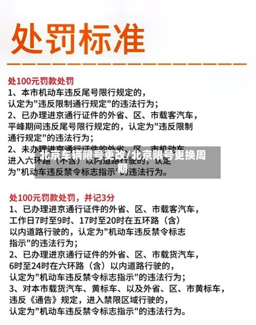 北京车辆限号更改/北京限号更换周期