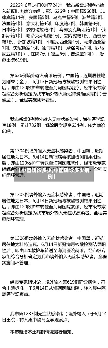 【中国确诊多少,中国确诊多少病例】