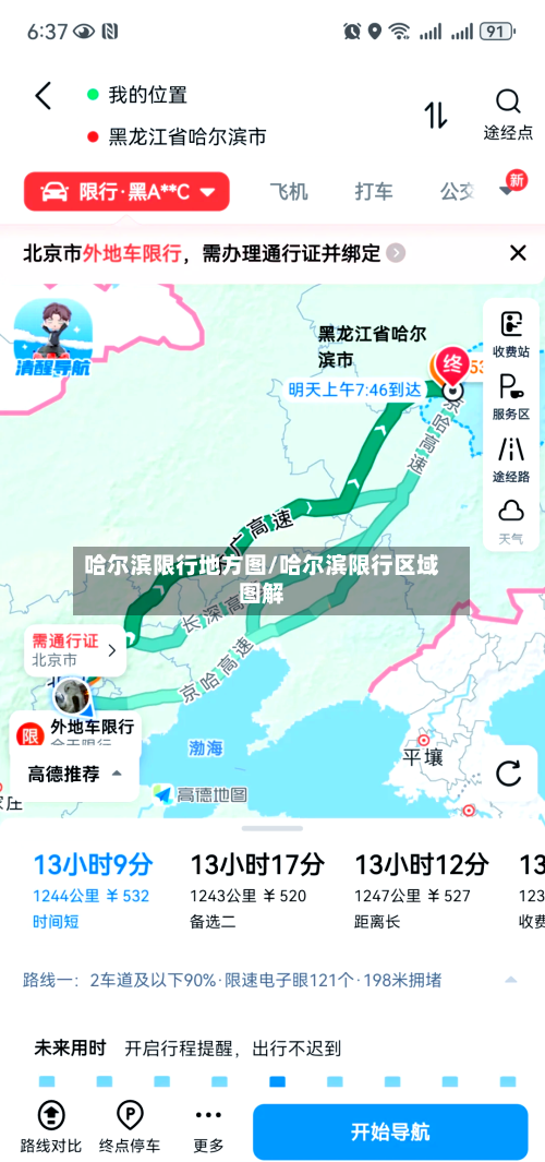 哈尔滨限行地方图/哈尔滨限行区域图解-第2张图片