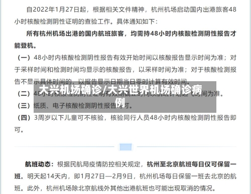 大兴机场确诊/大兴世界机场确诊病例-第3张图片