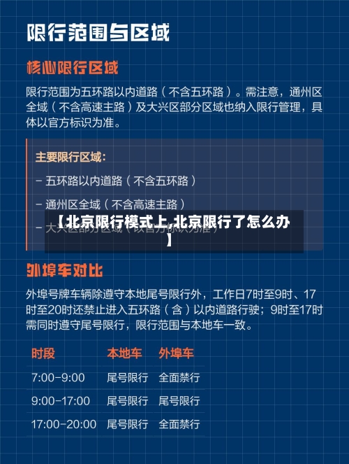 【北京限行模式上,北京限行了怎么办】