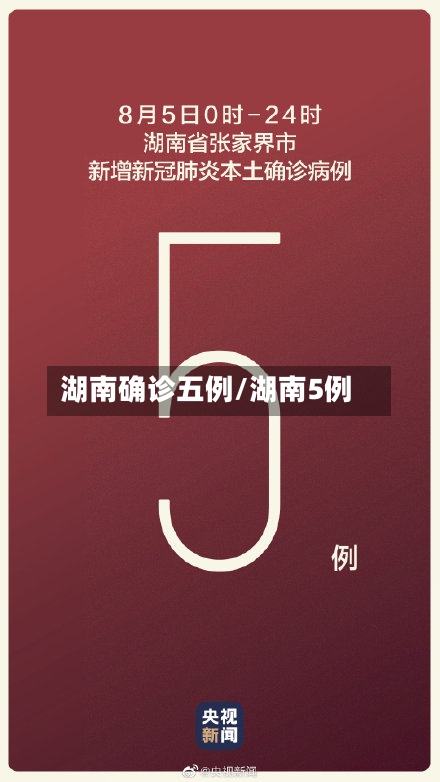 湖南确诊五例/湖南5例