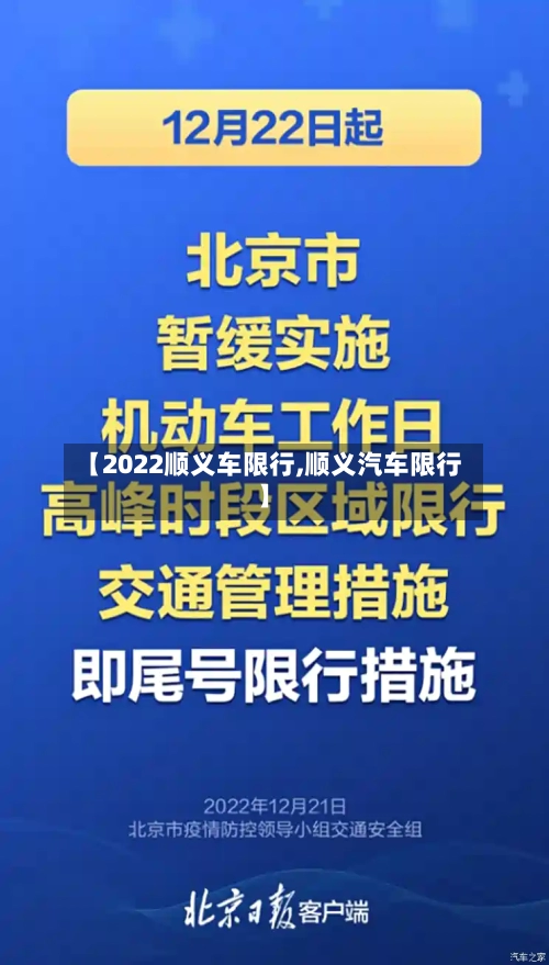 【2022顺义车限行,顺义汽车限行】