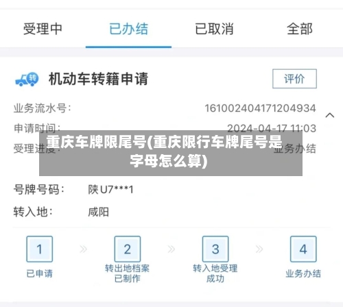 重庆车牌限尾号(重庆限行车牌尾号是字母怎么算)