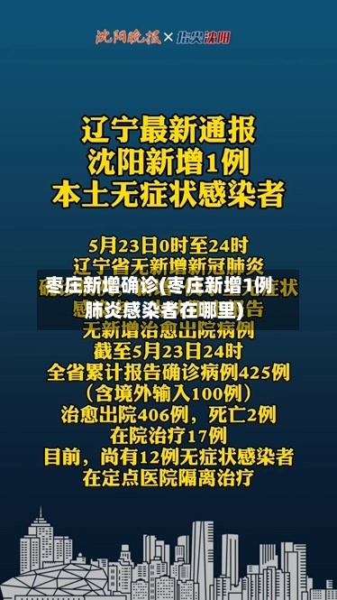 枣庄新增确诊(枣庄新增1例肺炎感染者在哪里)-第2张图片