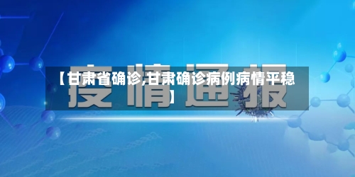 【甘肃省确诊,甘肃确诊病例病情平稳】