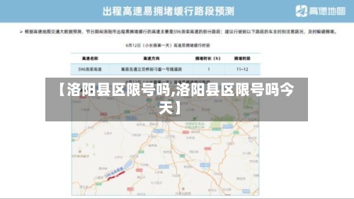 【洛阳县区限号吗,洛阳县区限号吗今天】