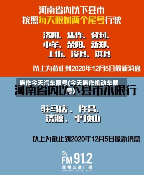 焦作今天汽车限号(今天焦作机动车限号)