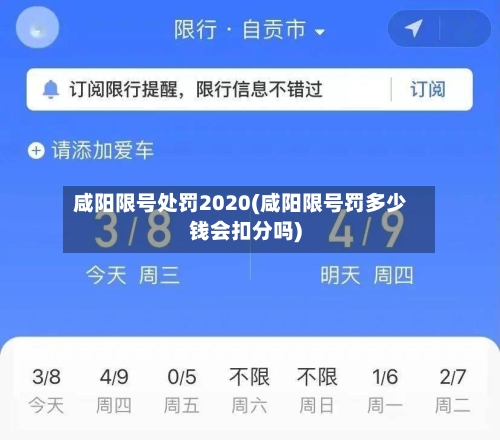 咸阳限号处罚2020(咸阳限号罚多少钱会扣分吗)