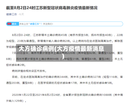 大方确诊病例(大方疫情最新消息)