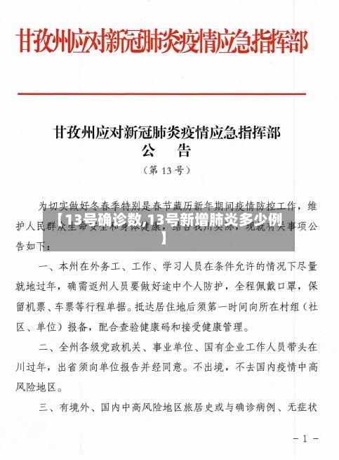 【13号确诊数,13号新增肺炎多少例】