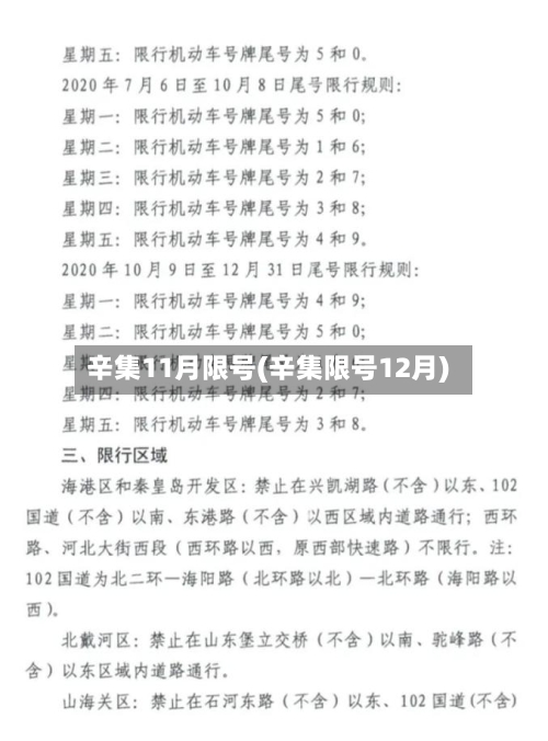 辛集11月限号(辛集限号12月)