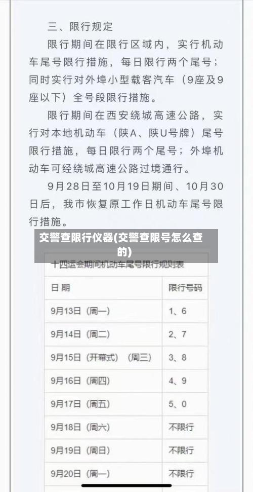 交警查限行仪器(交警查限号怎么查的)-第2张图片