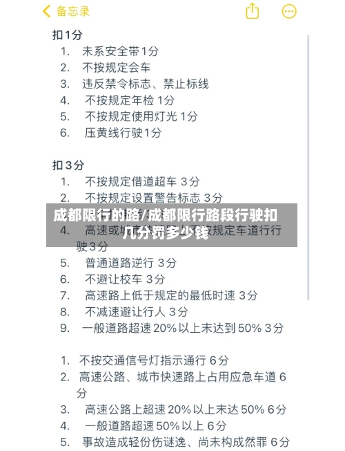 成都限行的路/成都限行路段行驶扣几分罚多少钱-第2张图片