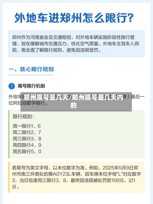郑州限号是几天/郑州限号是几天内的-第2张图片