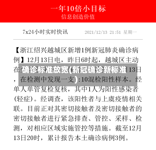 确诊标准放宽(新冠确诊新标准)-第2张图片