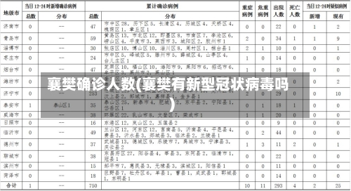 襄樊确诊人数(襄樊有新型冠状病毒吗)