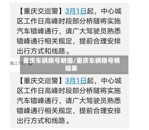 重庆车辆限号明细/重庆车辆限号明细表-第3张图片