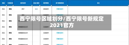 西宁限号区域划分/西宁限号新规定2021官方-第2张图片