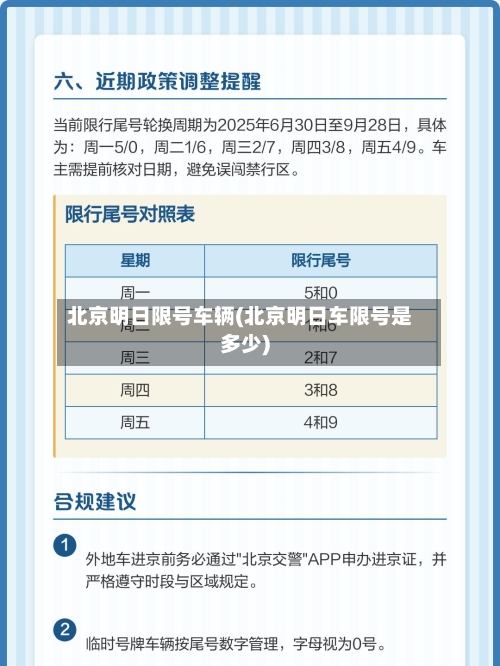 北京明日限号车辆(北京明日车限号是多少)-第2张图片