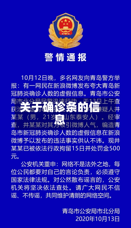 关于确诊条的信息