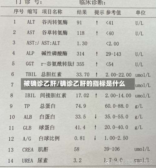 被确诊乙肝/确诊乙肝的指标是什么