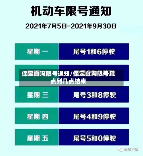 保定白沟限号通知/保定白沟限号几点到几点结束