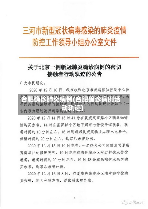 合肥确诊肺炎病例(合肥确诊病例活动轨迹)