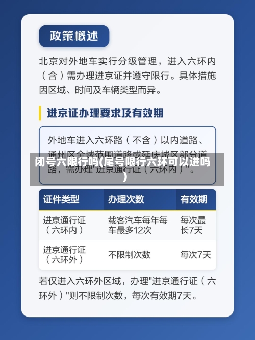 闭号六限行吗(尾号限行六环可以进吗)-第2张图片
