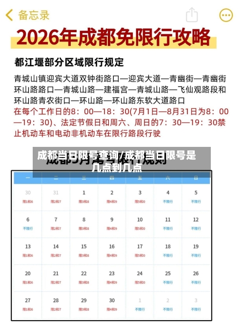 成都当日限号查询/成都当日限号是几点到几点