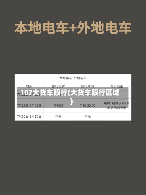 107大货车限行(大货车限行区域)