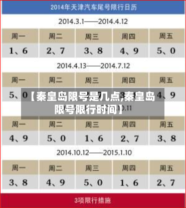 【秦皇岛限号是几点,秦皇岛限号限行时间】