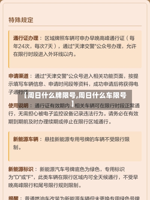 【周日什么牌限号,周日什么车限号】-第3张图片
