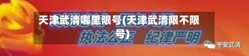 天津武清哪里限号(天津武清限不限号)
