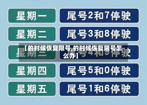 【的时候恢复限号,的时候恢复限号怎么办】