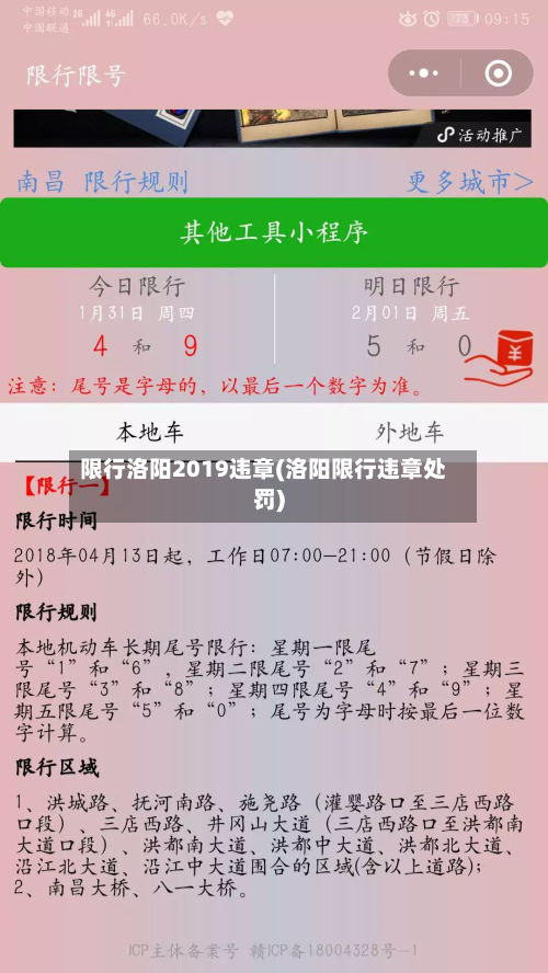 限行洛阳2019违章(洛阳限行违章处罚)