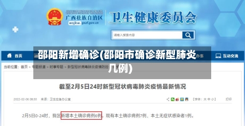 邵阳新增确诊(邵阳市确诊新型肺炎几例)