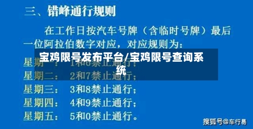 宝鸡限号发布平台/宝鸡限号查询系统