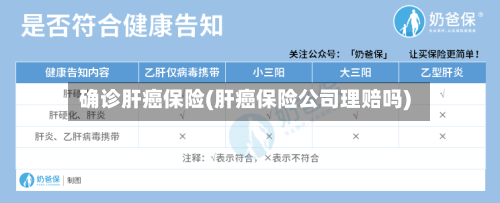 确诊肝癌保险(肝癌保险公司理赔吗)-第2张图片