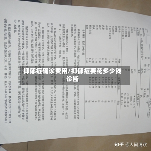 抑郁症确诊费用/抑郁症要花多少钱诊断