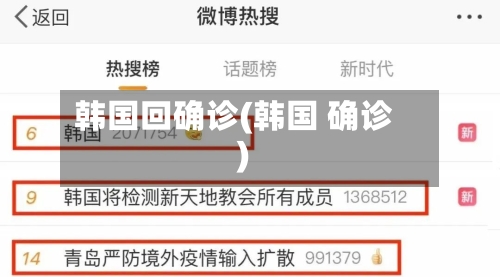 韩国回确诊(韩国 确诊)-第3张图片
