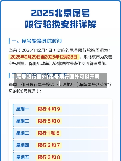 尾号限行国外(尾号限行国外可以开吗)