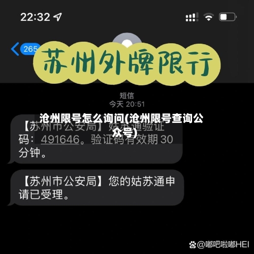 沧州限号怎么询问(沧州限号查询公众号)